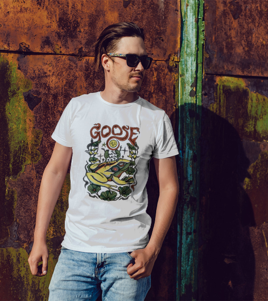 Goose Frog Sun Moon 2024 Ladies Crop T-Shirt