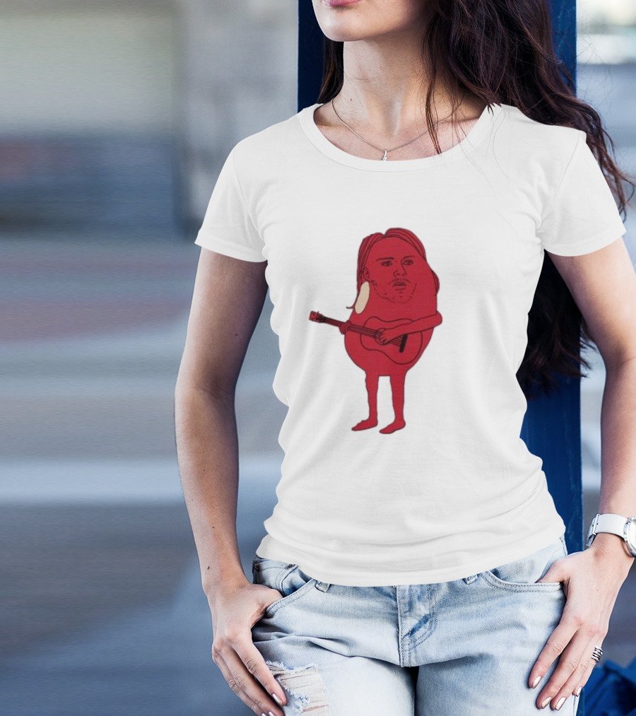 Penkmatters Kurt Cobain Red Character With Guitar T-Shirt