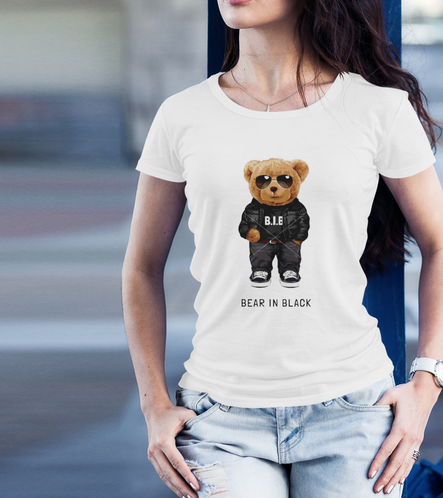 Bear In Black B.I.B Black In My Happy Color T-Shirt