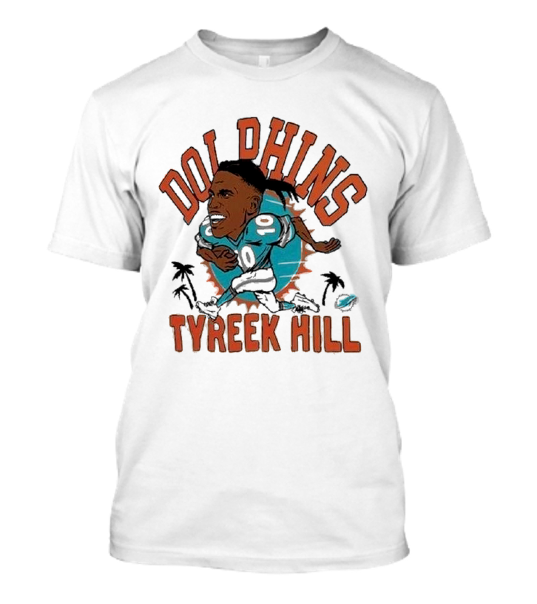 Dolphins Tyreek Hill Caricature Player Homage T-Shirt