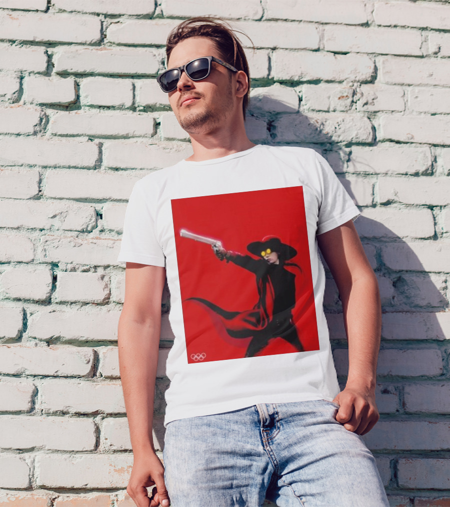 Kim Yeji Olympic Paris 2024 Alucard Shooter Red Cloak And Yellow Glasses T-Shirt
