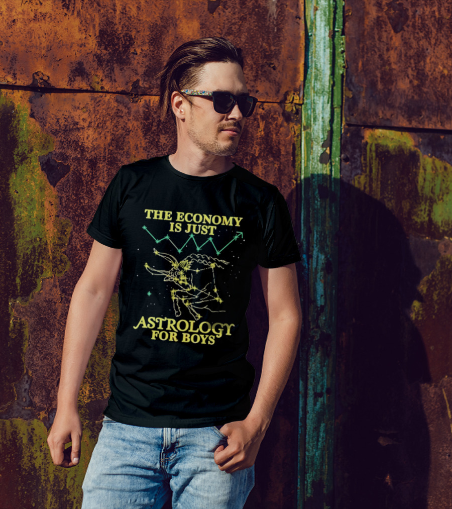 The Economy Is Just Astrology For Boys Constellation And Stock Chart T-Shirt