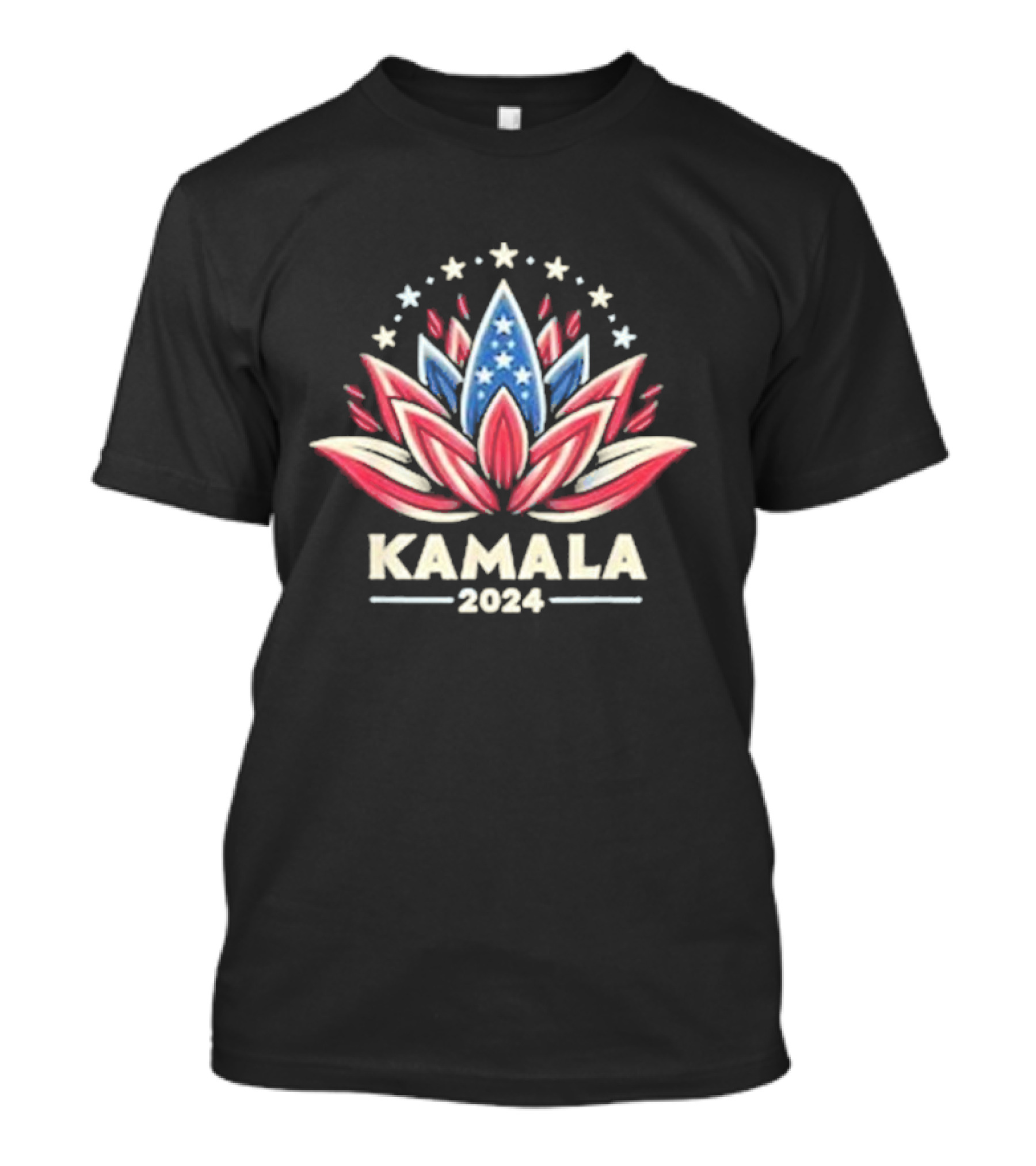Kamala Harris 2024 American Lotus Stars And Stripes Campaign Emblem T-Shirt