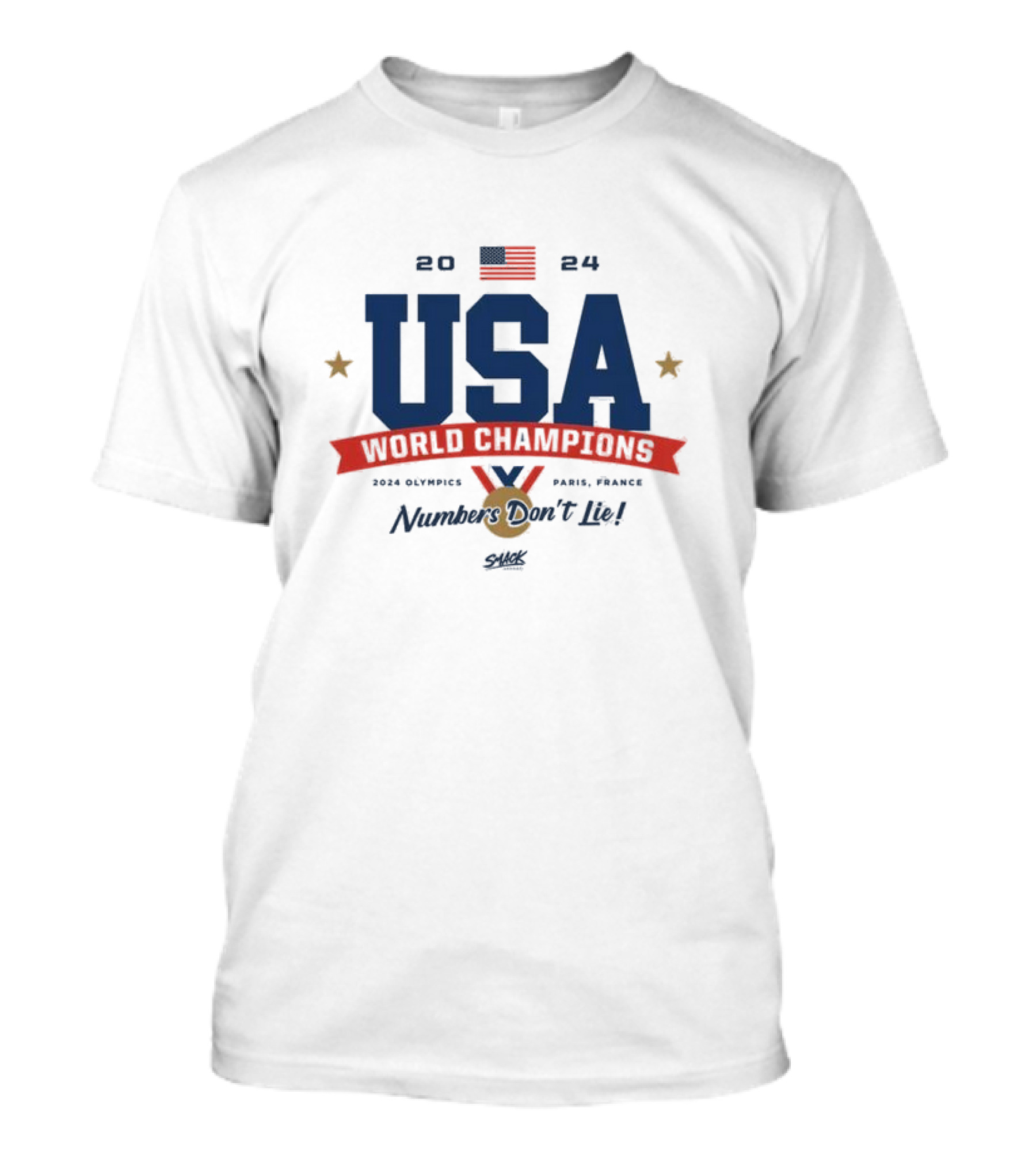 USA 2024 World Champions Numbers Don't Lie Paris France Olympics T-Shirt