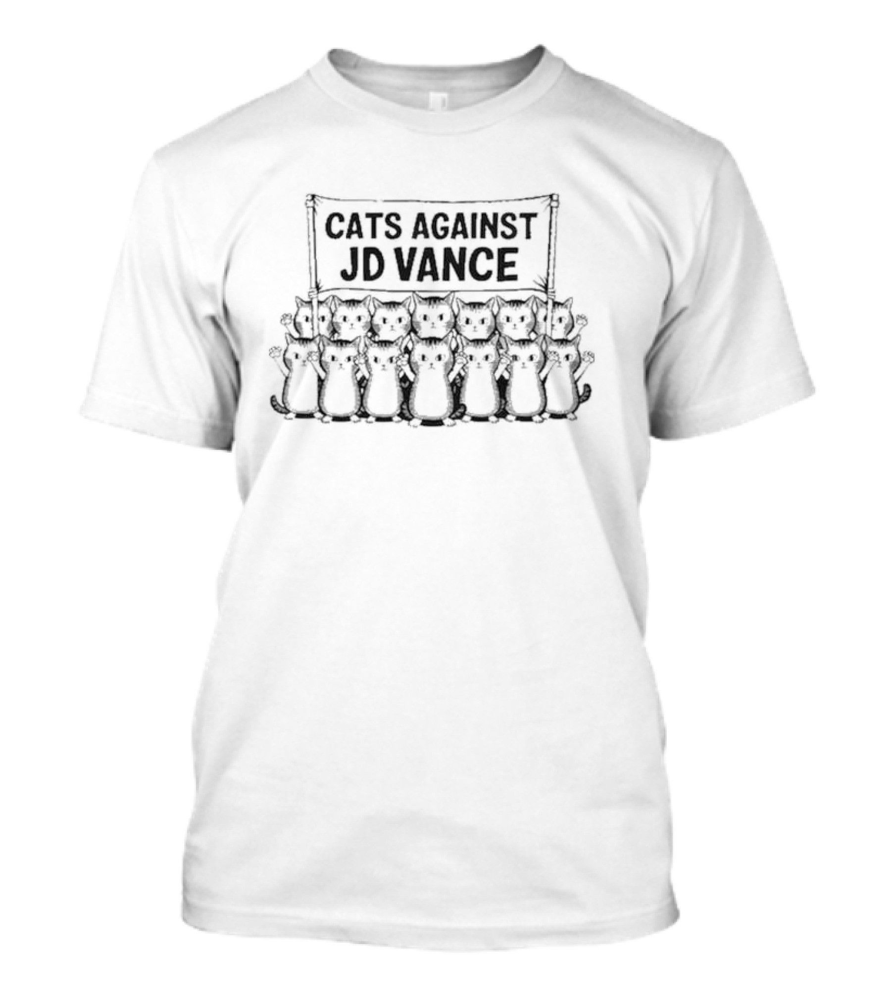 Cats Against JD Vance Childless Cat Lady For Harris 2024 Kamala Harris For President T-Shirt