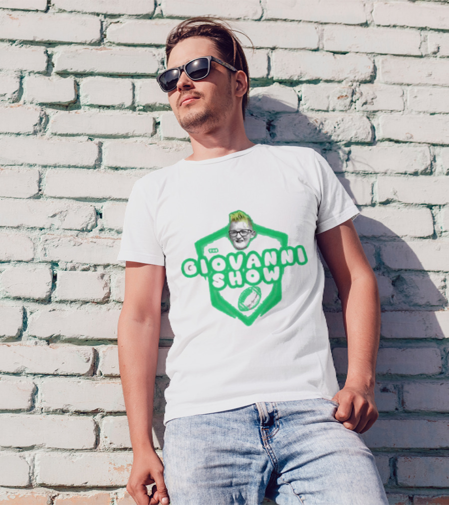 Support The Giovanni Show Football Badge T-Shirt
