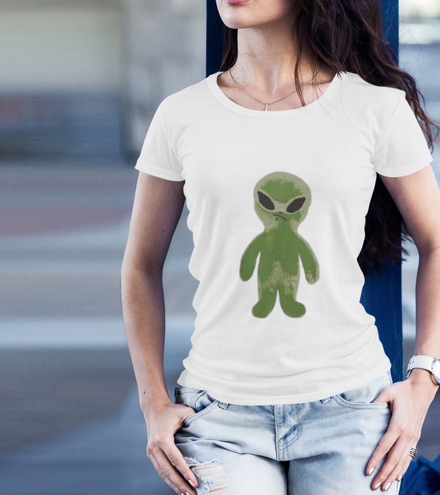 The8 Hoodhood Alien Overfit Half Green Character T-Shirt