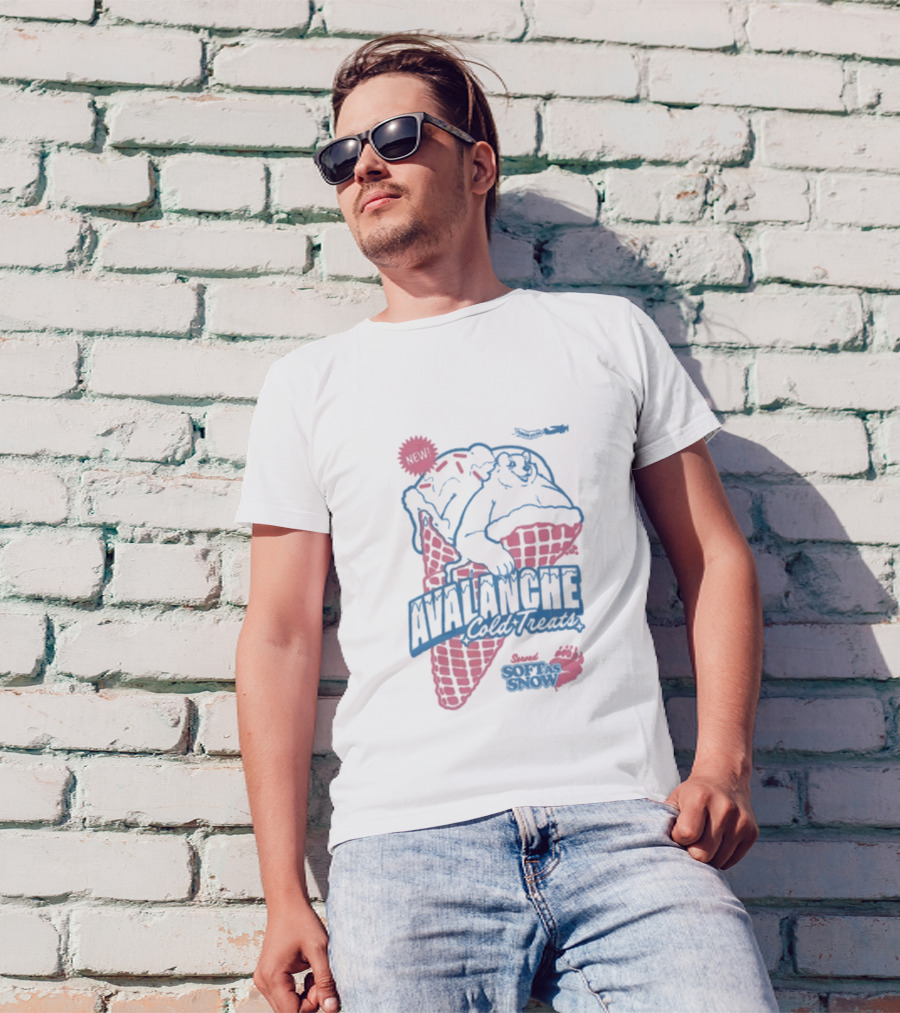 Avalanche Cold Treats Soft As Snow New Bear Cone T-Shirt