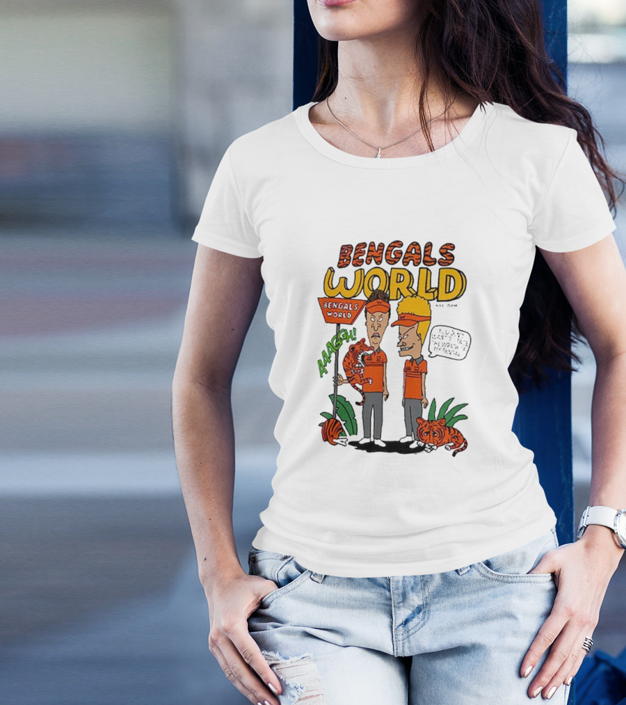 Bengals World Cincinnati NFL X Homage X Beavis And Butt-head Aaagh T-Shirt
