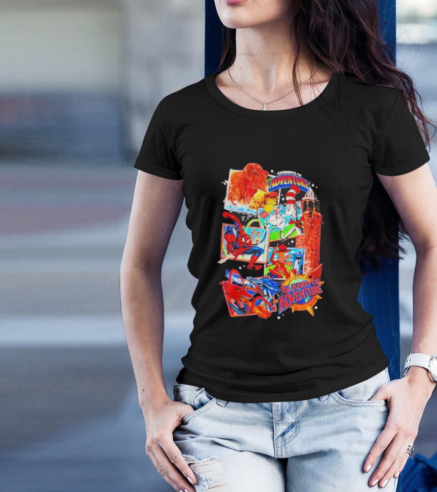 Experience The Adventure Islands Of Adventure 25 Years With Spider-Man, Jurassic Park, Cat In The Hat T-Shirt