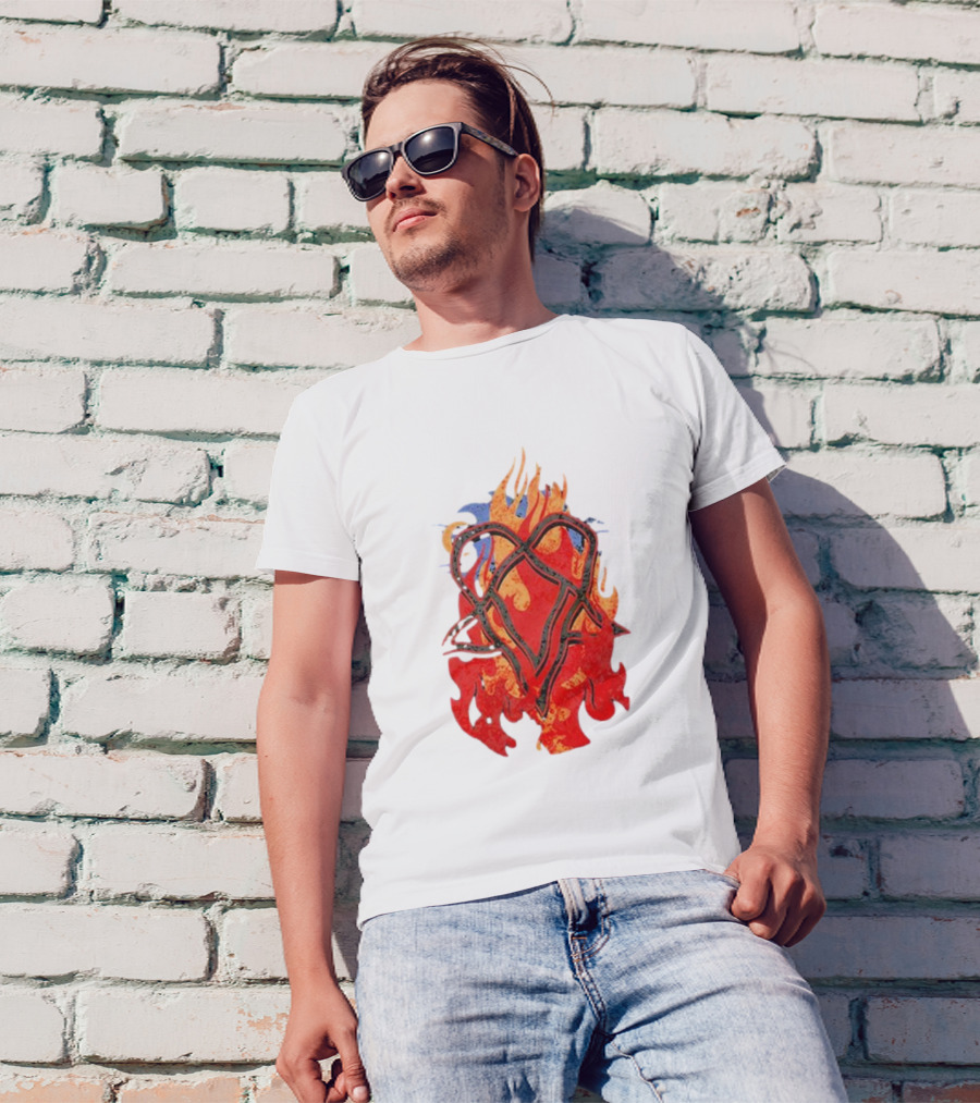 Ville Valo Heartagram Flames Touched By Fire T-Shirt