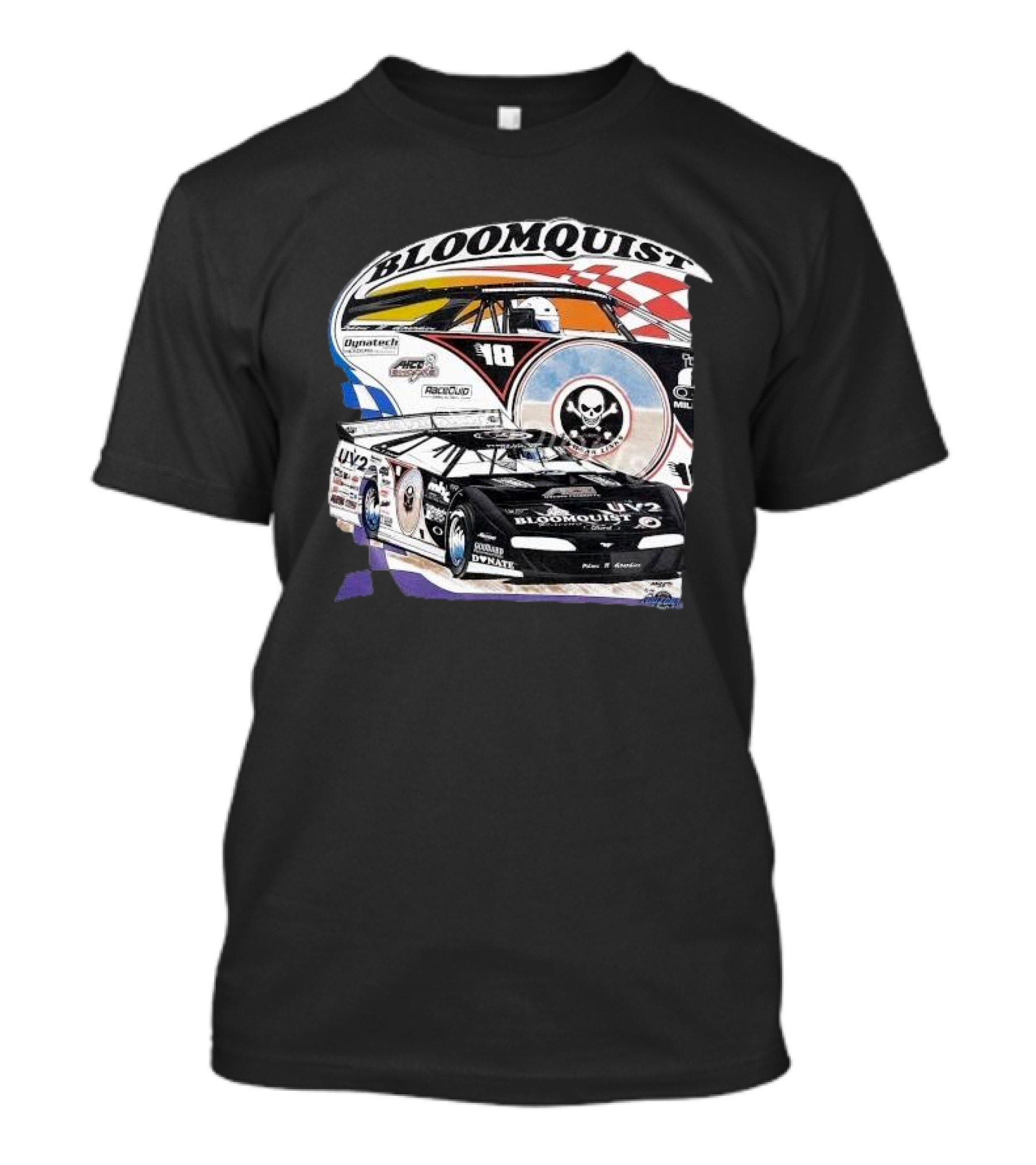 1998 Scott Bloomquist Dirt Late Model Champion Bloomquist Racing UV2 Dynatech Skulls Racing Graphics T-Shirt