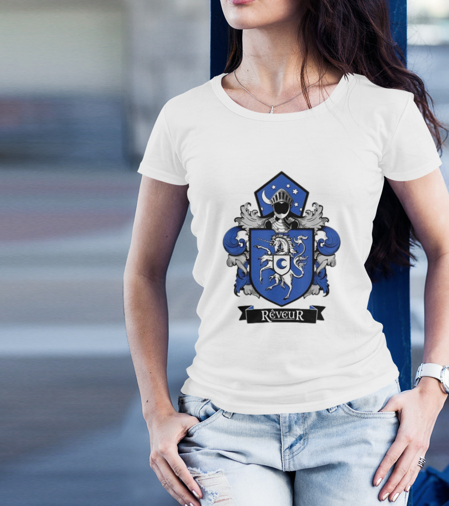 Rêveur House Of Dreamers RCA Givers School Spirit Unicorn Coat Of Arms T-Shirt