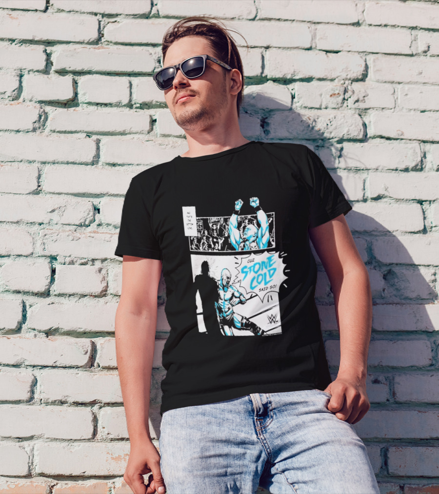 Cuz Stone Cold Said So WWE Comic Panel Stone Cold Steve Austin Ripple Junction T-Shirt