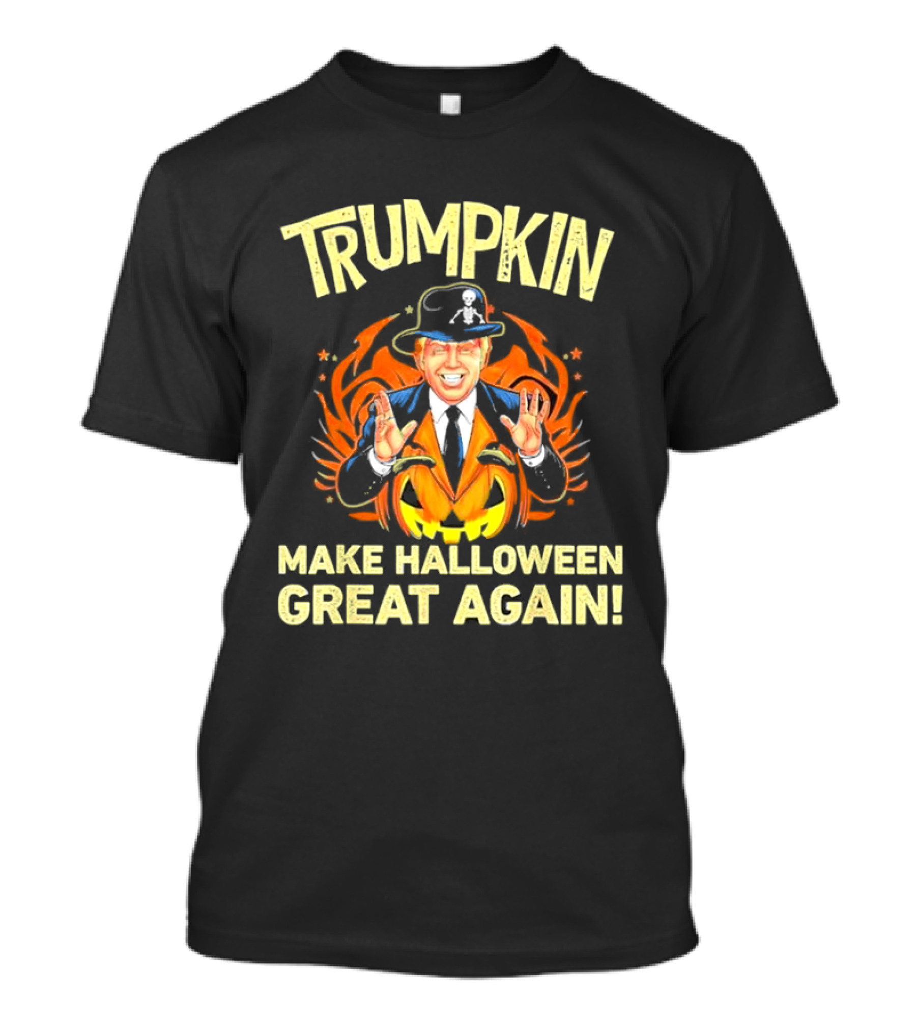 Trumpkin Make Halloween Great Again 2024 Pumpkin Hat Stars Hands Suit T-Shirt