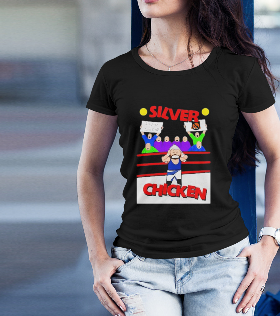 Silver Fox Ringside Champion Silver Chicken Fans T-Shirt