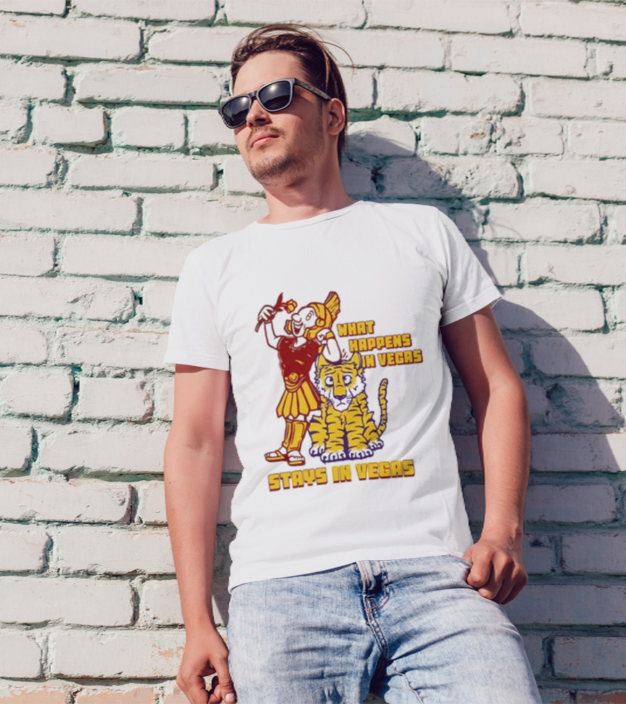 What Happens In Vegas Stays In Vegas Roman Gladiator Tiger T-Shirt