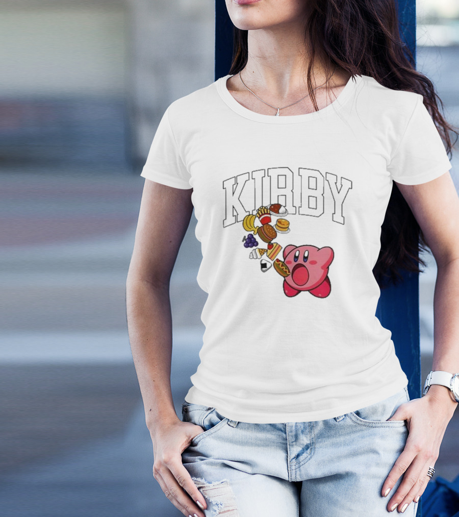 Kirby Eating Burgers And Food Explosion T-Shirt