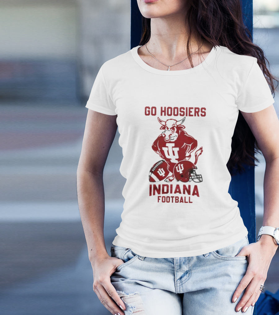 Go Hoosiers Indiana Football IU Bull And Helmet T-Shirt