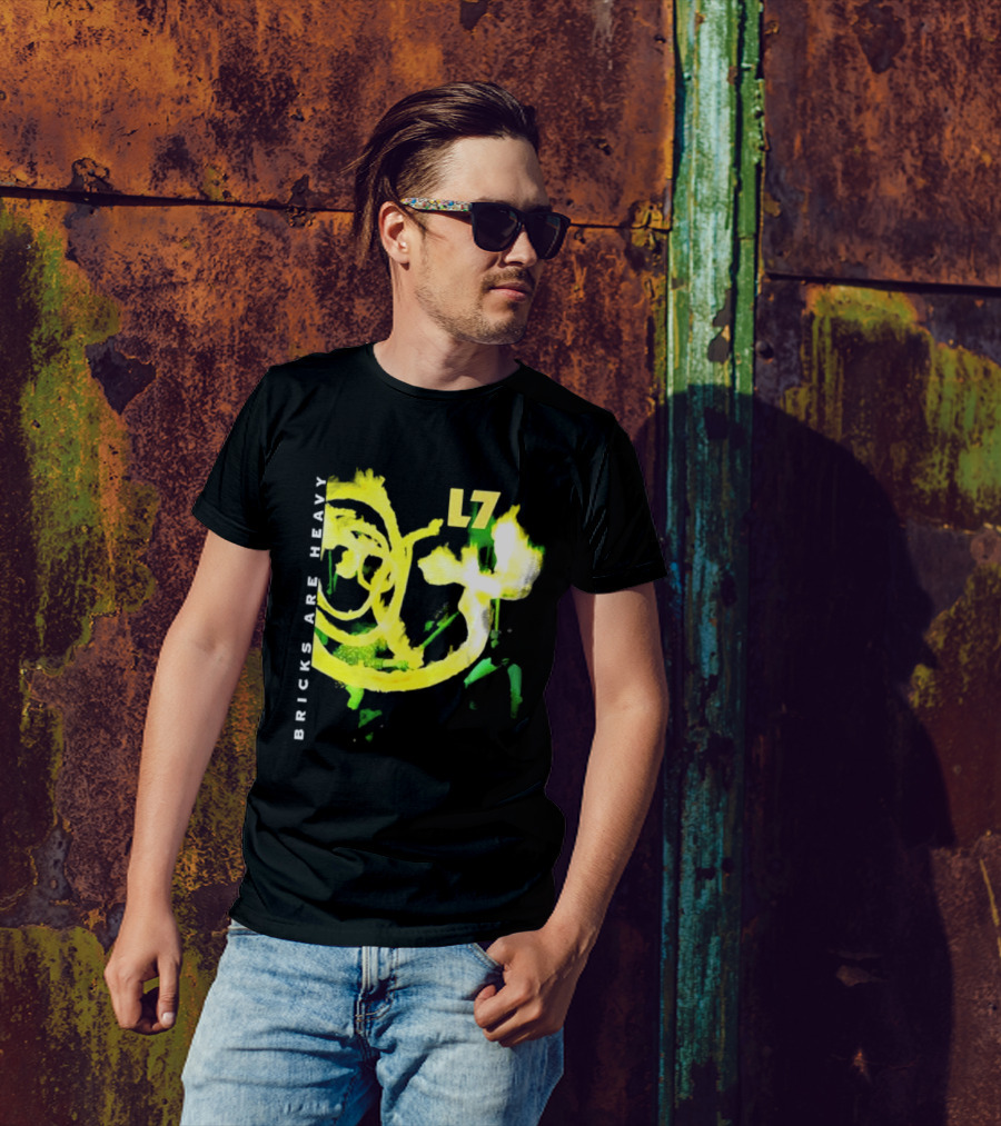 L7 Bricks Are Heavy Album Neon Graffiti T-Shirt