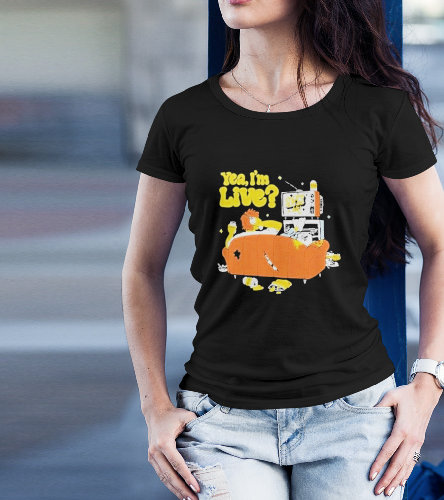 The Simpsons Yea I'm Live Funny Couch Potato Scene T-Shirt