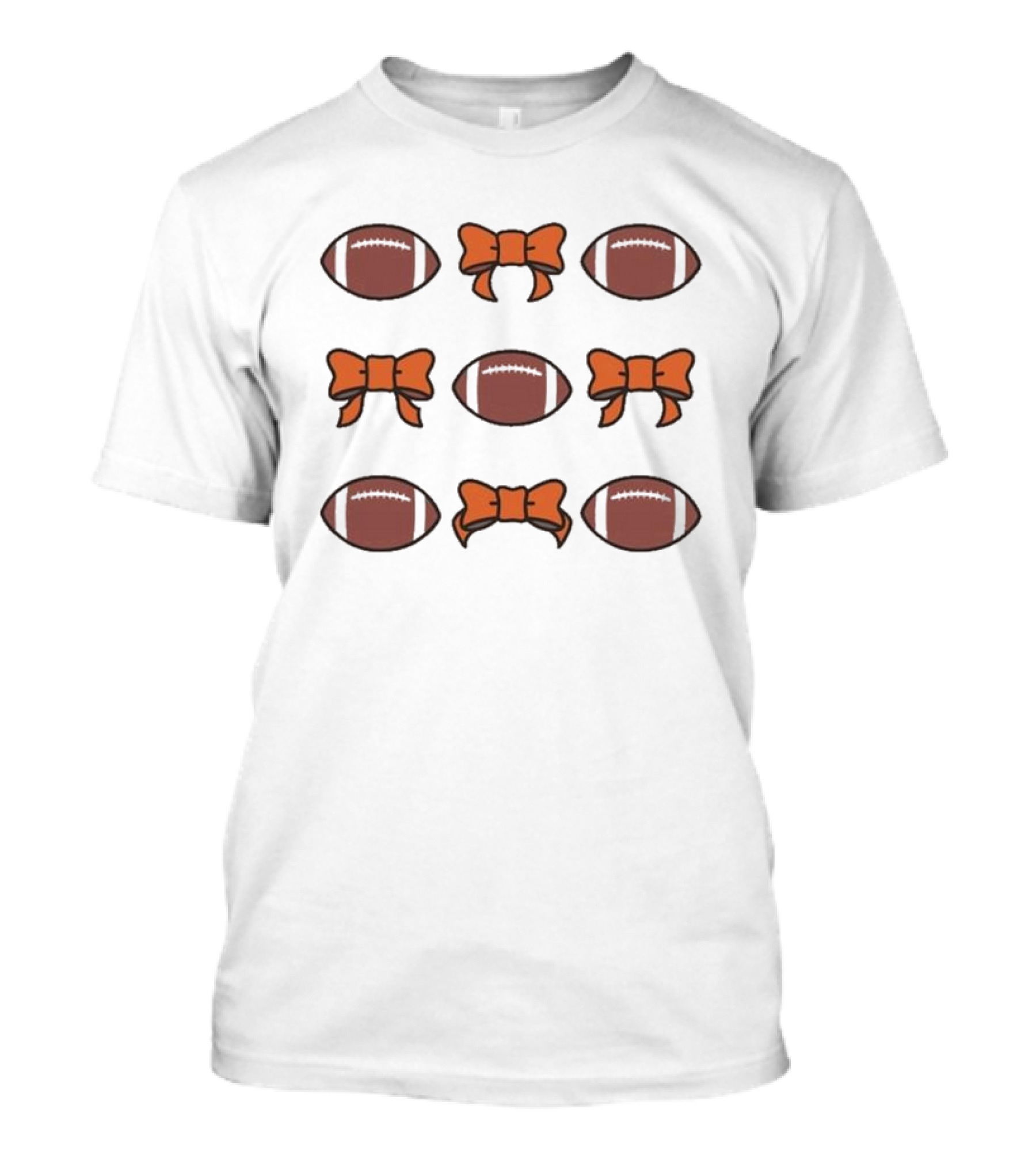 Footballs And Bows Pattern Comfort Colors T-Shirt