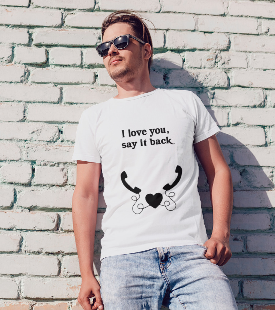 W0ahhkate I Love You Say It Back Heart Phones T-Shirt