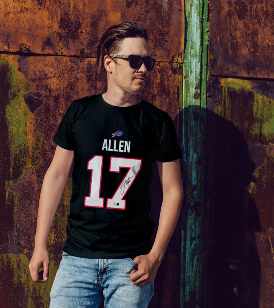 Josh Allen Buffalo Bills Number 17 Signature T-Shirt