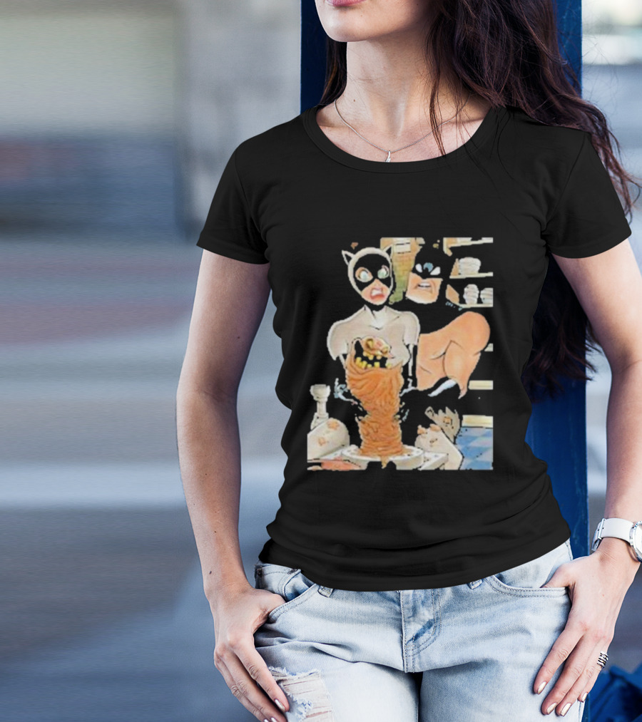 Clayface And Catwoman With Batman In Pottery Scene T-Shirt