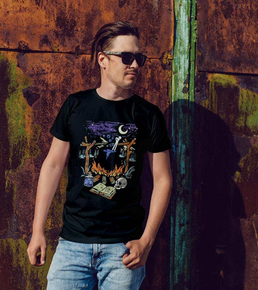 Mystic Brew Intotheam Moonlit Forest Ritual Potion And Skull T-Shirt