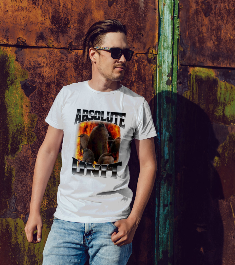 Absolute Unit Penguin Fire Bootleg Rap T-Shirt