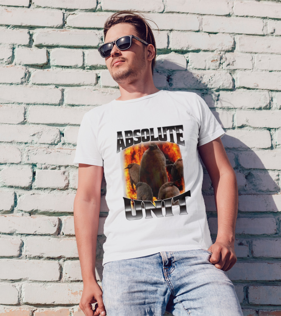 Absolute Unit Penguin Fire Bootleg Rap T-Shirt
