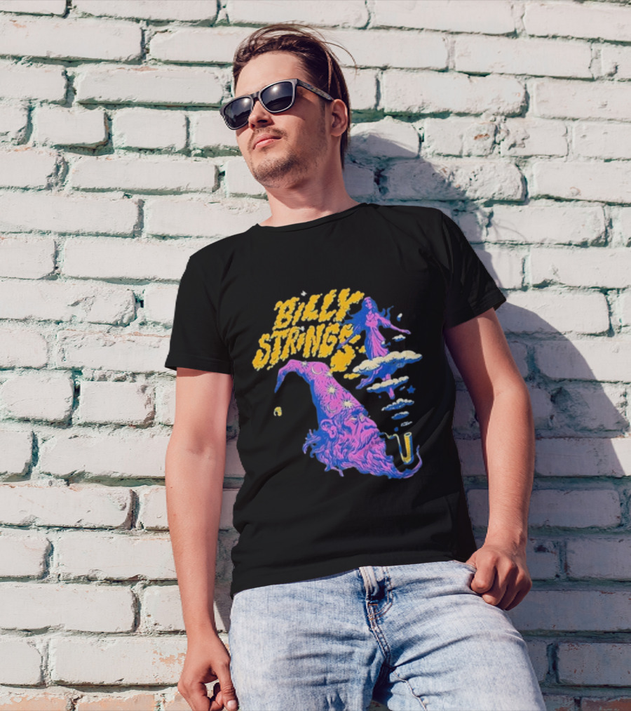 Billy Strings Wizard Head Psychedelic Clouds And Stars T-Shirt