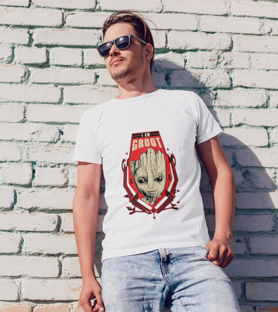 I Am Groot Shield Guardians Of The Galaxy Bravado T-Shirt