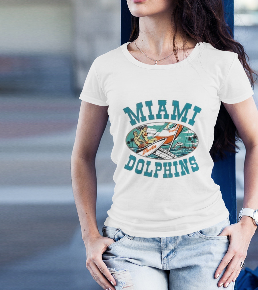 Miami Dolphins Sailing Adventure Retro Vibes T-Shirt
