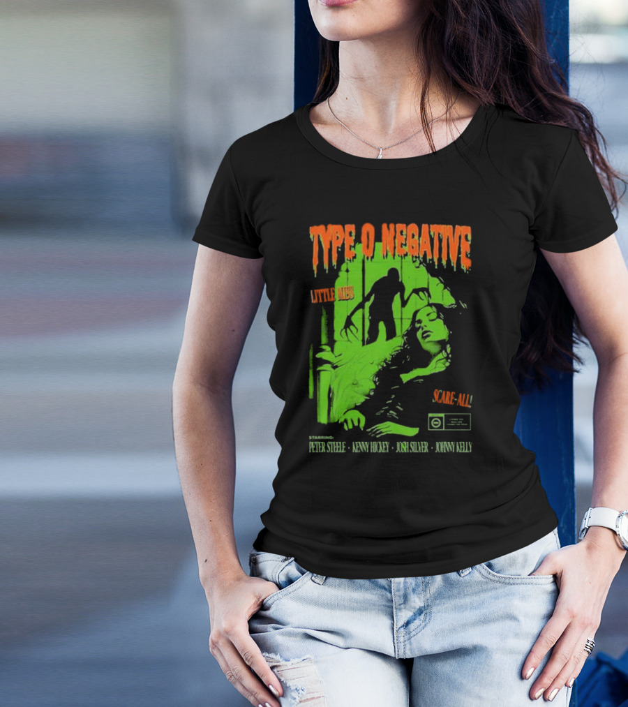 Type O Negative Little Miss Scare-All Horror Starring Peter Steele Kenny Hickey Josh Silver Johnny Kelly T-Shirt