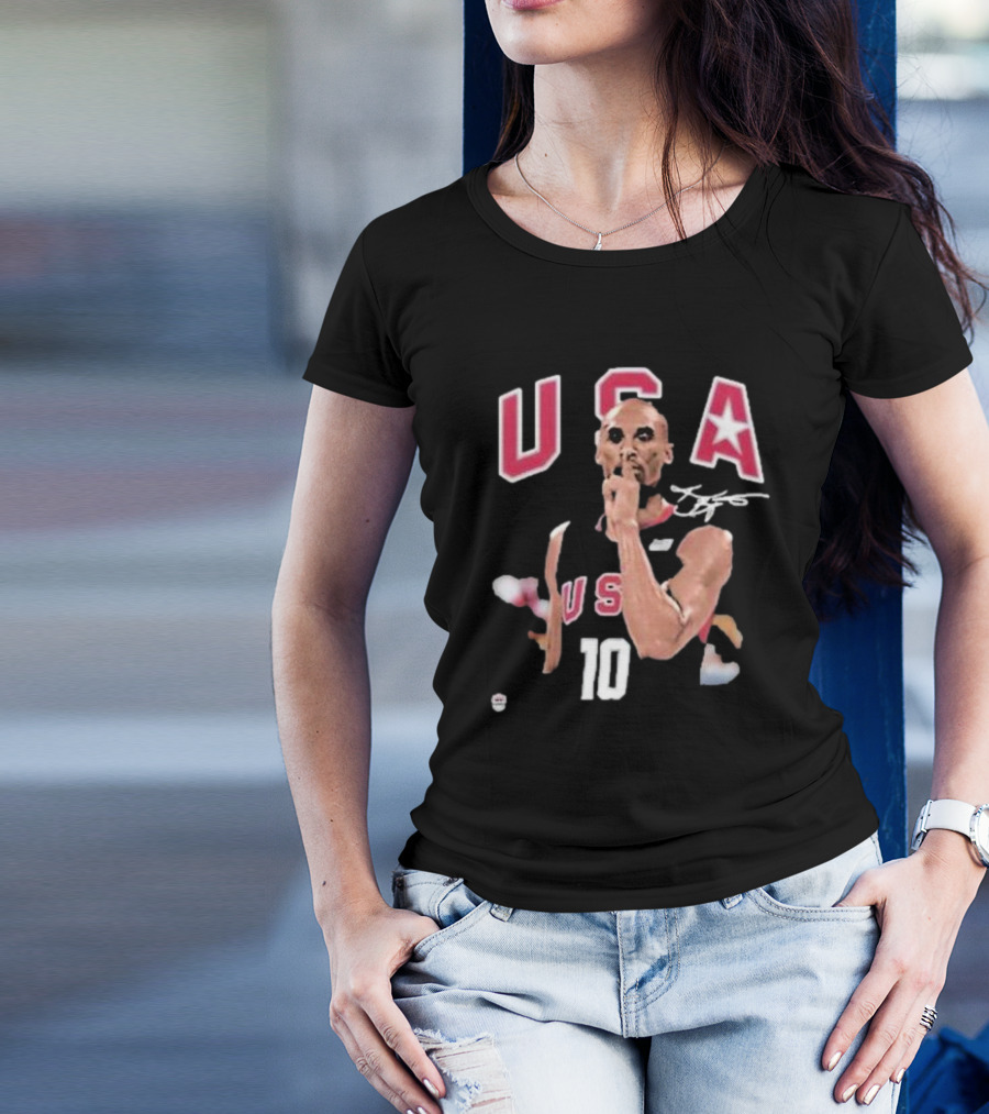 USA 10 Basketball Legend Silence Gesture T-Shirt