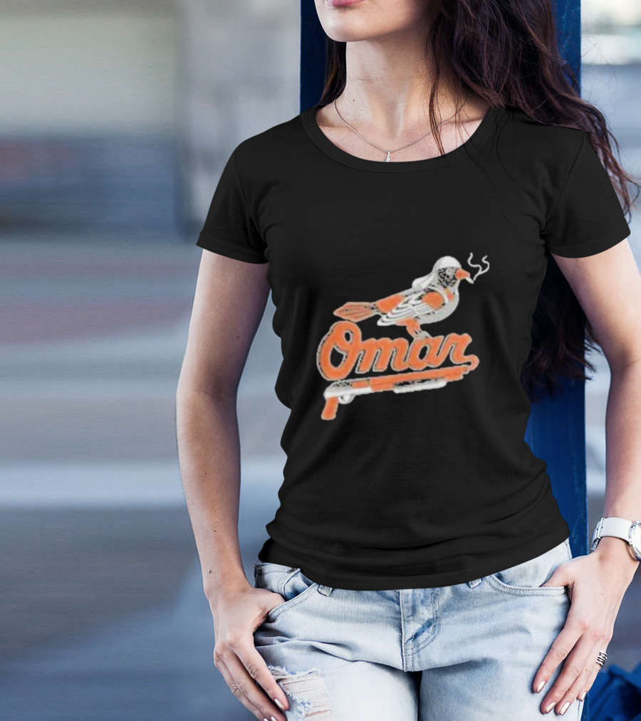 Omar The Wire Baltimore Oriole Bird Smoking Shotgun T-Shirt