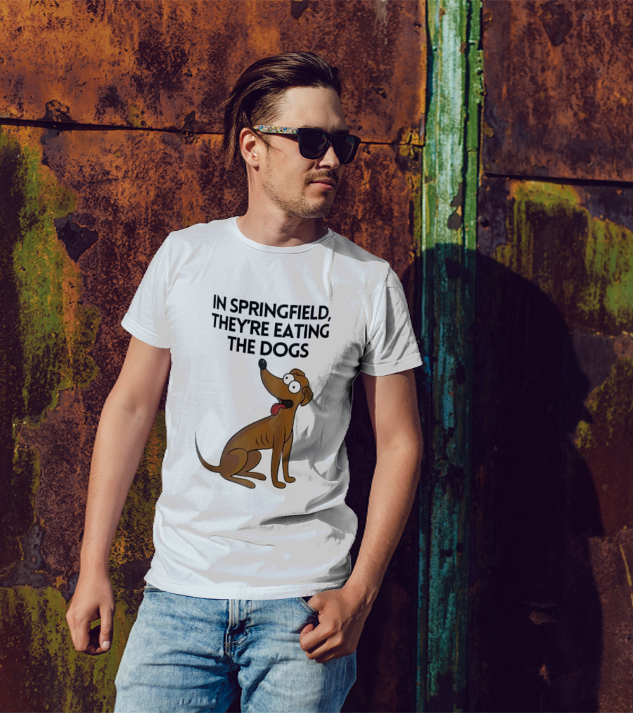 Springfield They're Eating The Dogs Funny Cartoon Dog T-Shirt