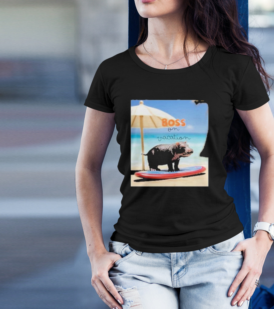Boss On Vacation Hippo Beach Fun Series Summer T-Shirt