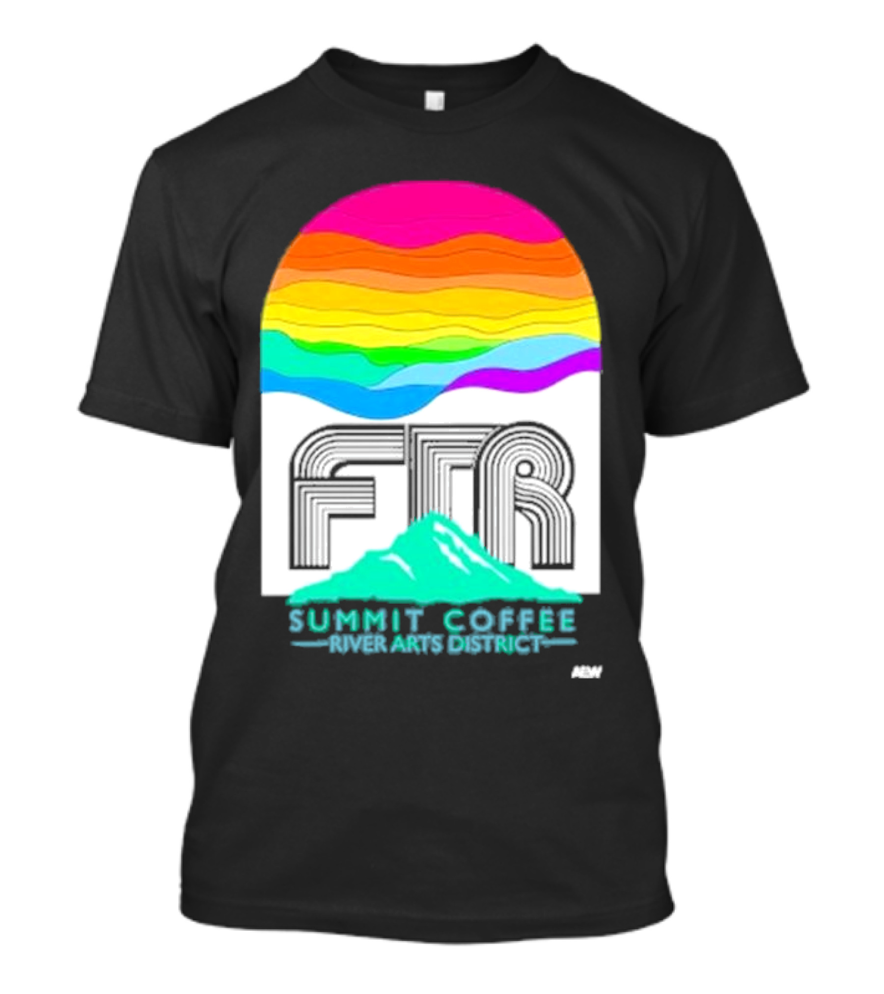 Ftr Summit Coffee River Arts District Rainbow Mountain T-Shirt