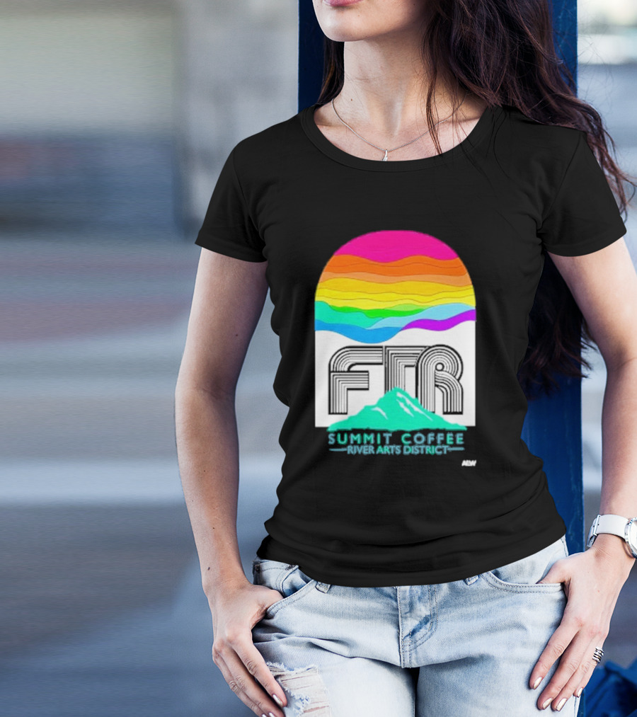 Ftr Summit Coffee River Arts District Rainbow Mountain T-Shirt