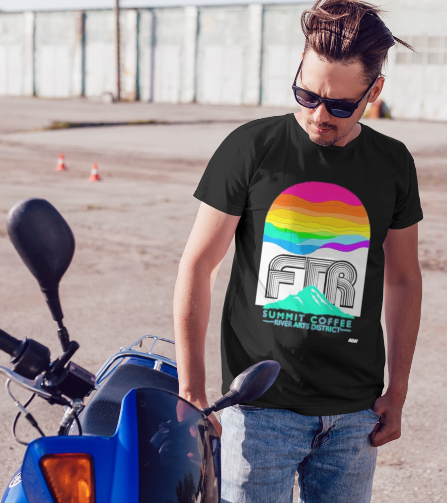 Ftr Summit Coffee River Arts District Rainbow Mountain T-Shirt
