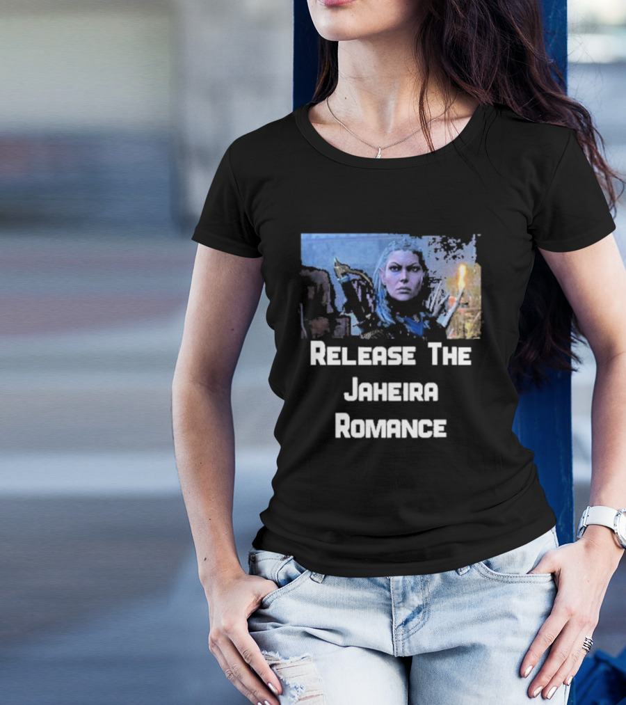 Release The Jaheira Romance Image Featuring Armor-Clad Character T-Shirt