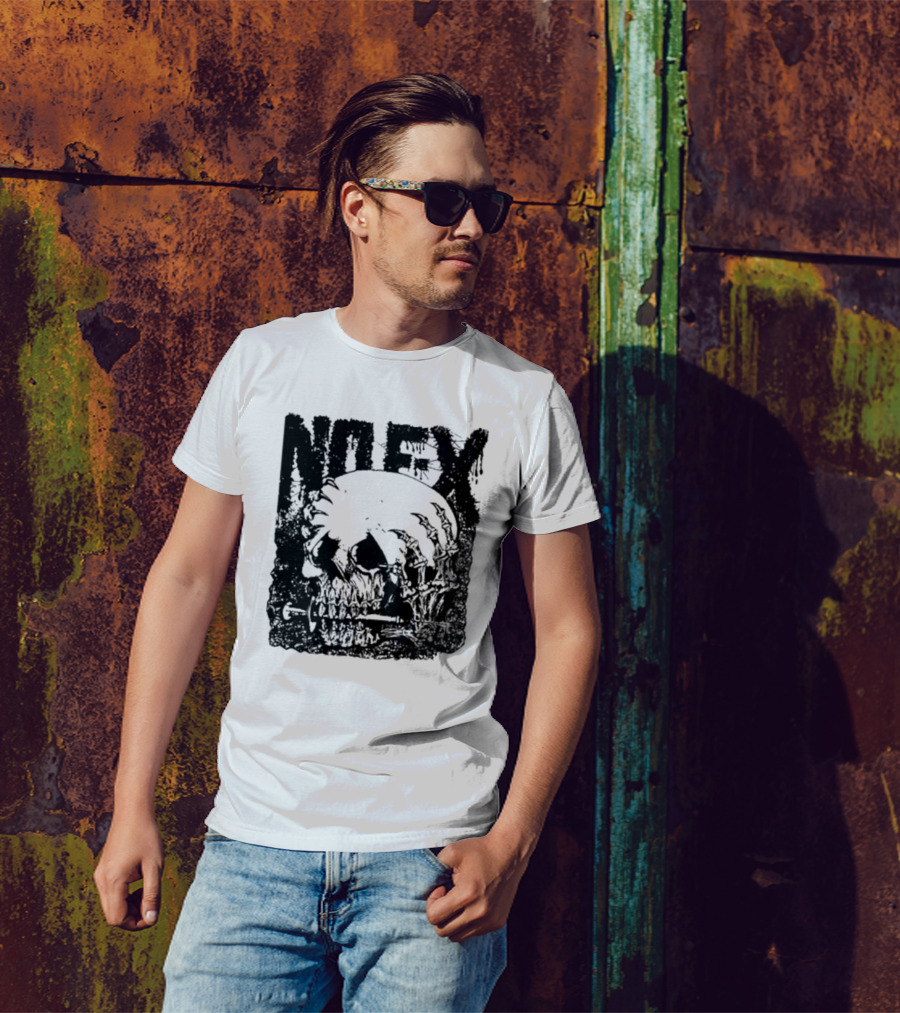 NOFX OG Skull With Skeleton Hand And Screwdriver T-Shirt