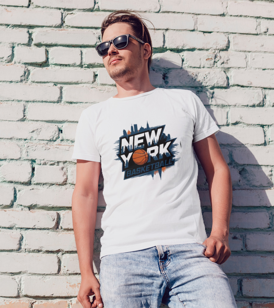 New York City Skyline Basketball T-Shirt
