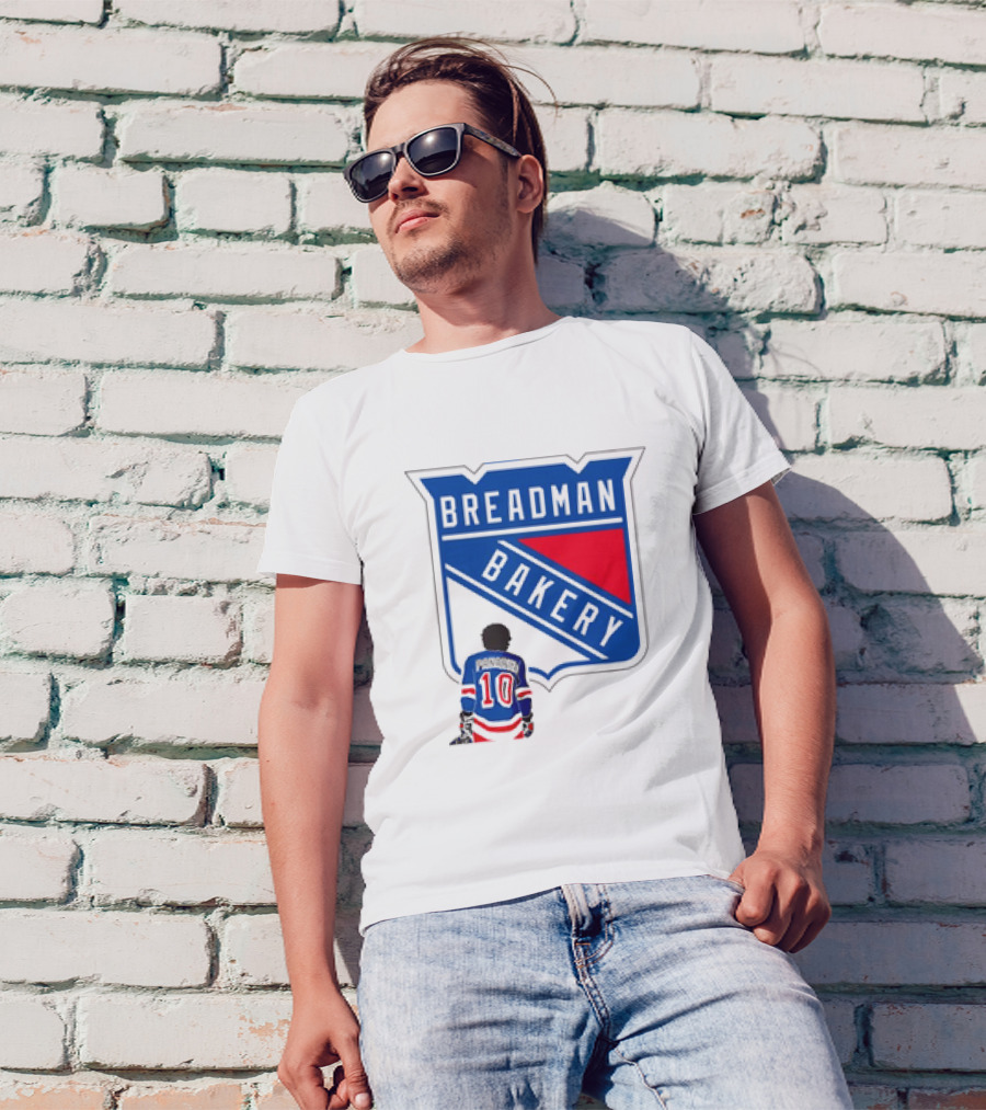 Breadman Bakery Artemi Panarin 10 True Blue New York Rangers Fan T-Shirt