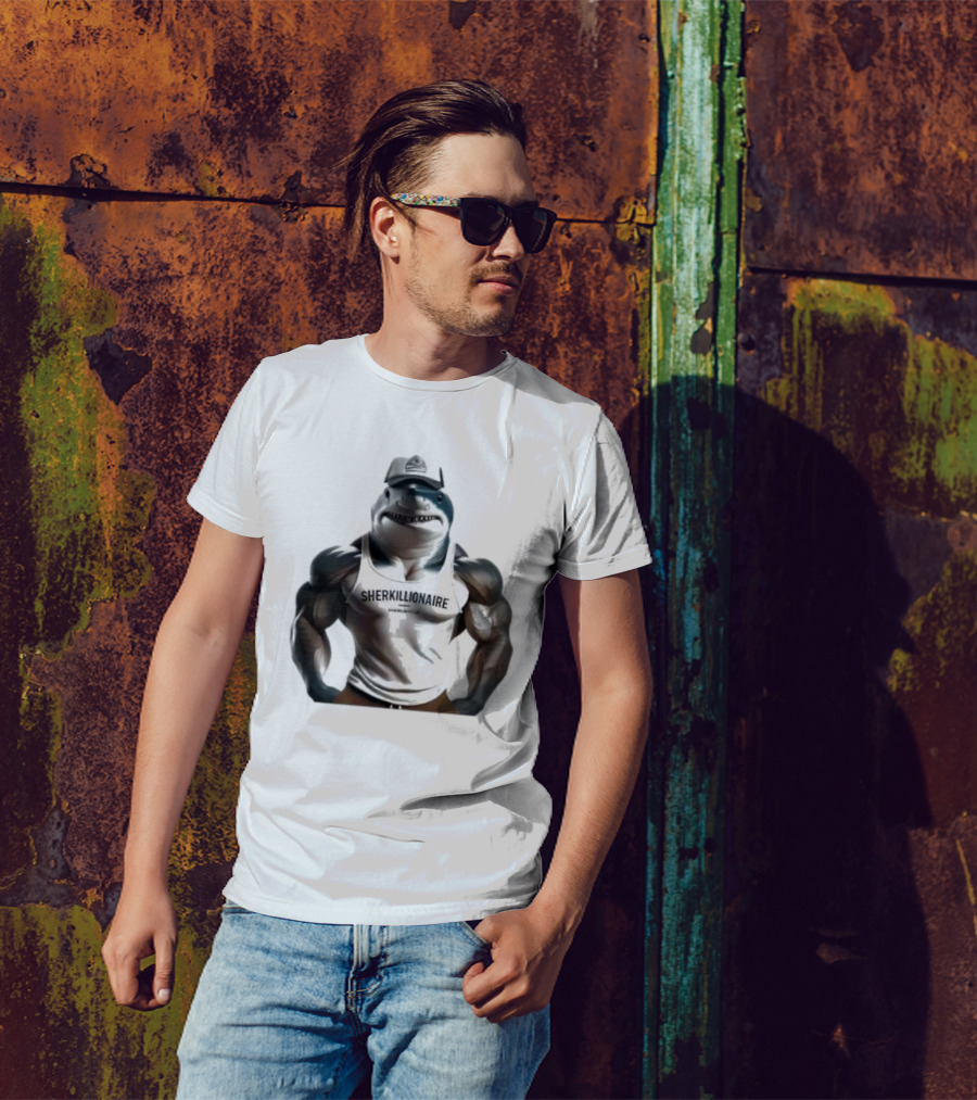 Muscular Shark Sherkillionaire Shirtless Body And Cap T-Shirt