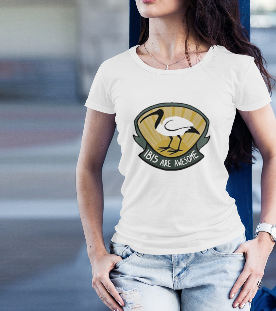 Bridget Farmer Ibis Are Awesome Emblem T-Shirt