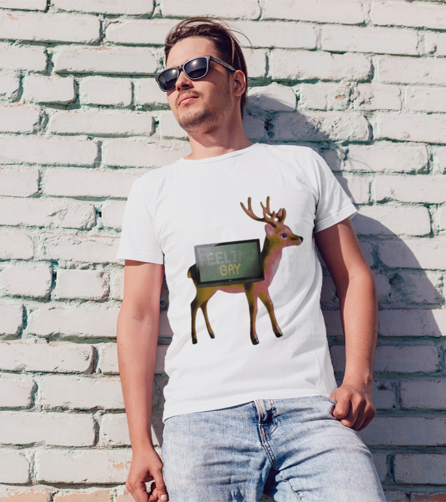 Jean Pierre Feeling Gay Deer With TV Screen T-Shirt